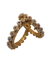 Multi Color Antique Golden Pacheli Bangles